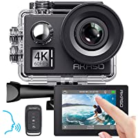 AKASO Cámara Deportiva WiFi 4K-60fps 20MP Cámara de acción con Pantalla Táctil Control de Voz Cámara acuatica Sumergible…